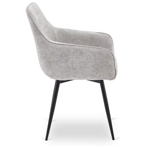 Scaun Rotativ Lotso, 60x60x90 h cm, Structura Metalica, Sezut si Spatar Tapitate cu Stofa Gri picture - 4