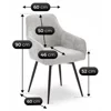 Scaun Rotativ Lotso, 60x60x90 h cm, Structura Metalica, Sezut si Spatar Tapitate cu Stofa Gri picture - 7