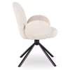 Scaun Rotativ Moscon, 68x57x90 h cm, Structura Metalica, Sezut si Spatar Tapitate cu Stofa Boucle Crem picture - 5
