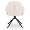 Scaun Rotativ Moscon, 68x57x90 h cm, Structura Metalica, Sezut si Spatar Tapitate cu Stofa Boucle Crem picture - 6