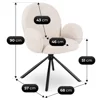 Scaun Rotativ Moscon, 68x57x90 h cm, Structura Metalica, Sezut si Spatar Tapitate cu Stofa Boucle Crem picture - 7