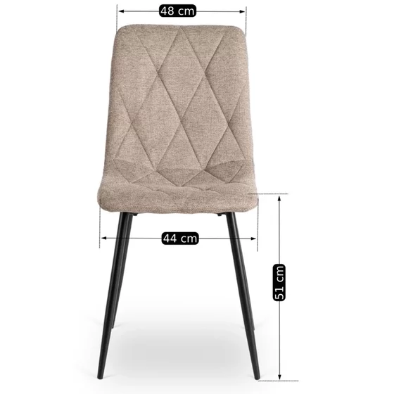 Scaun Ruen 2, 48x57x90 H CM, Structura metalica, Negru/Bej picture - 8