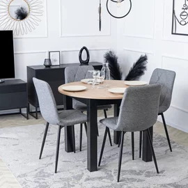 Scaun Ruen 2, 48x57x90 H CM, Structura metalica, Negru/Gri