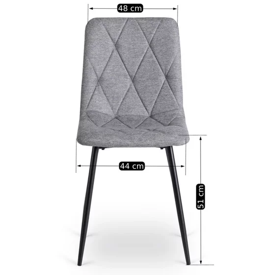 Scaun Ruen 2, 48x57x90 H CM, Structura metalica, Negru/Gri picture - 8