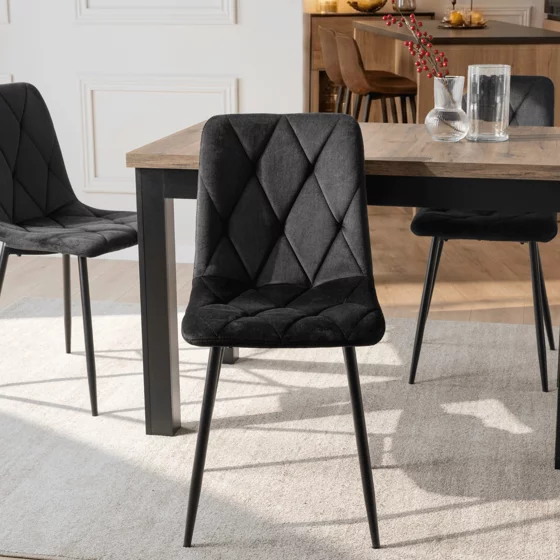 Scaun Ruen , 48x57x90 H CM, Structura metalica, Negru picture - 3