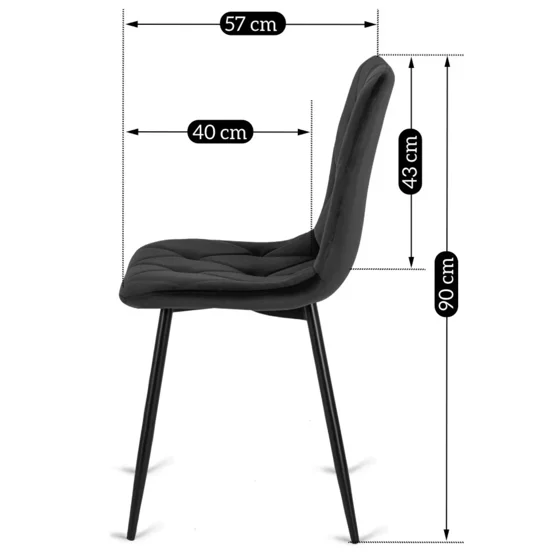 Scaun Ruen , 48x57x90 H CM, Structura metalica, Negru picture - 8