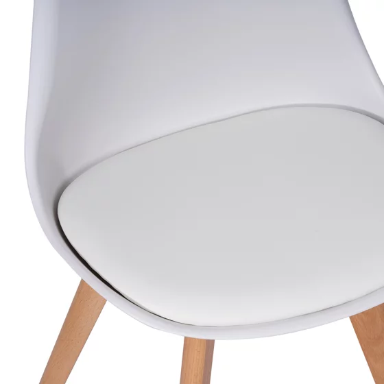 Scaun Scandino, 57x50x82 cm, Lemn/Polipropilena, Natur/Alb picture - 4