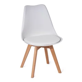 Scaun Scandino, 57x50x82 cm, Lemn/Polipropilena, Natur/Alb