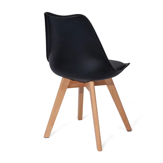 Scaun Scandino, 57x50x82 cm, Lemn/Polipropilena, Natur/Negru picture - 5