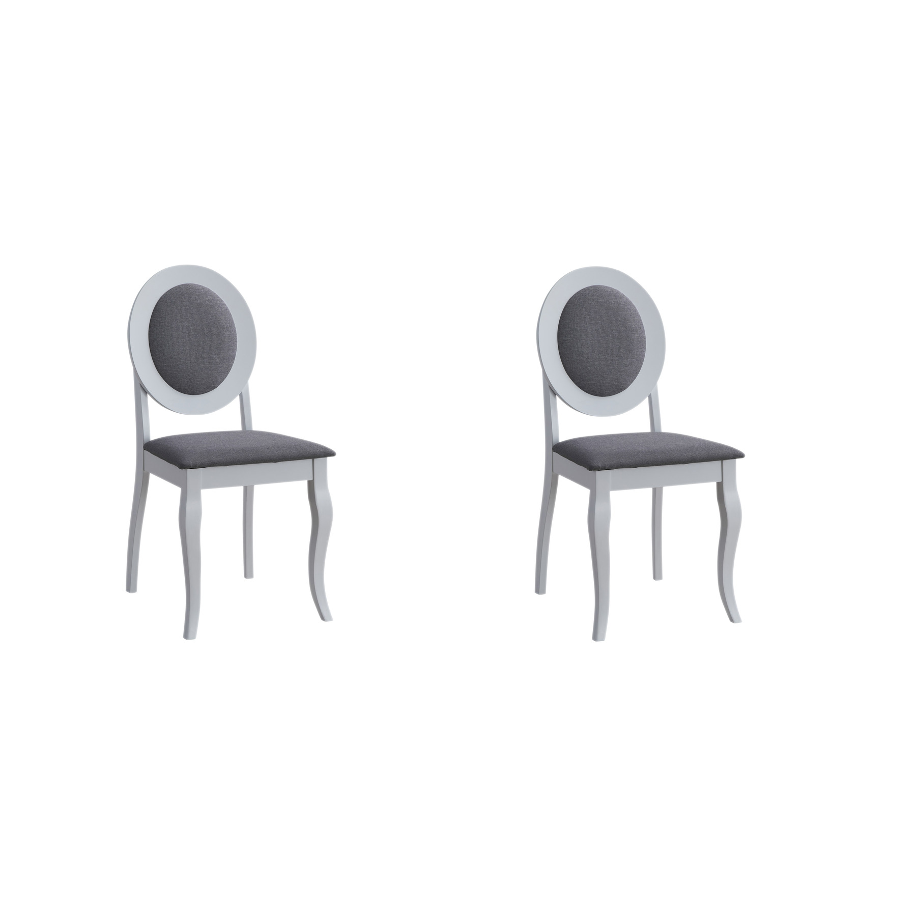 Set 2 scaune benoni, 44.5x50.5x92 cm, alb/gri
