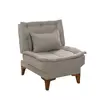 Set Canapea Extensibila, 186x85x86 cm + Fotoliu Santo - Stofa Cream picture - 6