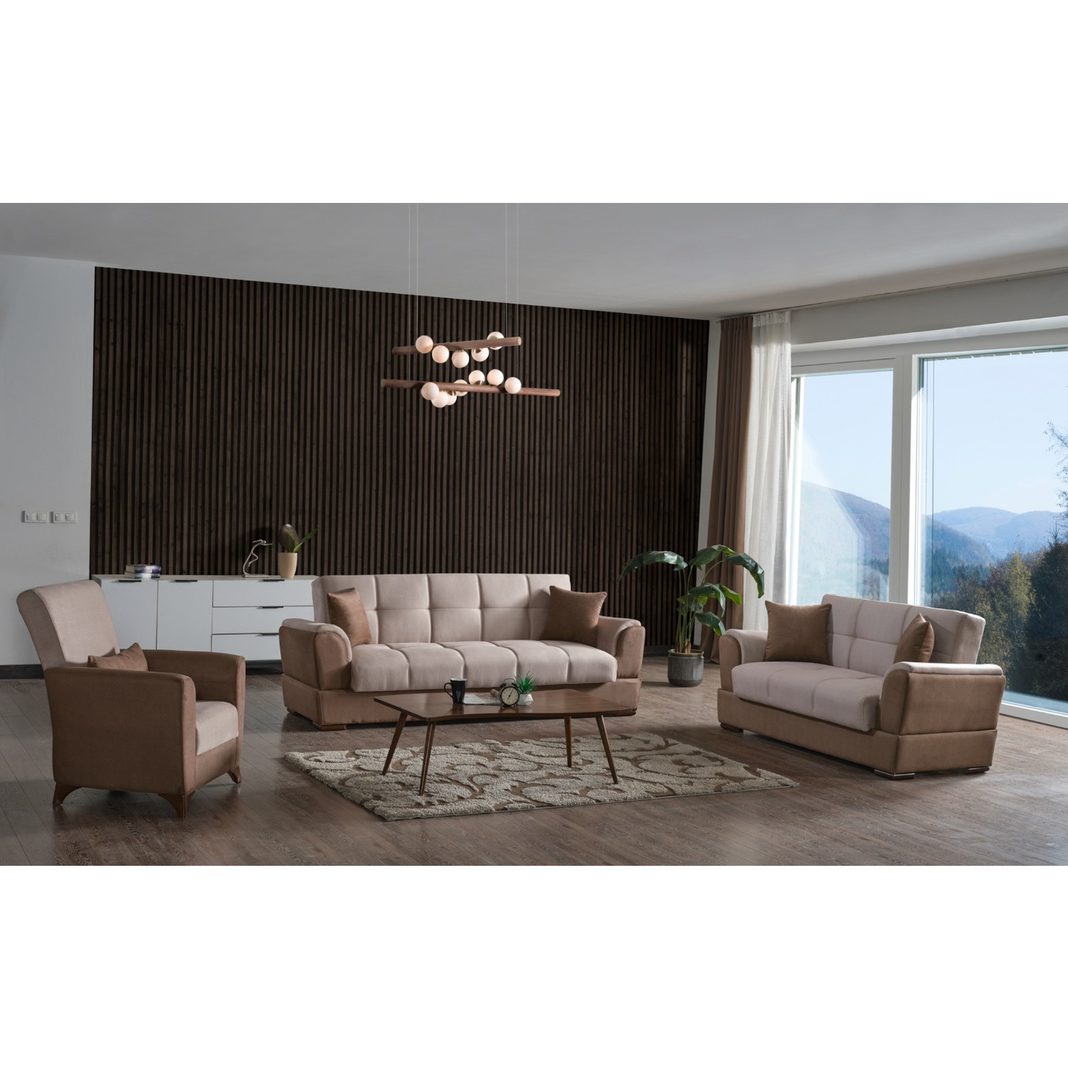 Set canapea extensibila veston 3l, 227x72x86 cm, canapea extensibila veston 2l, fotoliu veston, stofa terkos diva 03 / diva 07