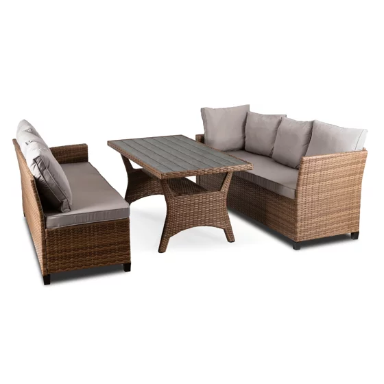 Set De Gradina Cortado,  230x175x86 h cm, Ratan Sitetic, Maro/Gri picture - 3