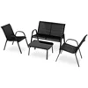 Set De Gradina Minaur, 2 Fotolii + Bancuta + Masuta, Metal, Negru picture - 4