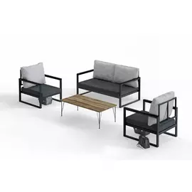 Set De Gradina/Terasa MTLKNP003, 128x65x71 cm, Gri/Negru