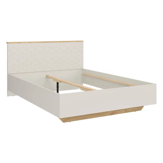 Set Dormitor Glamour, Dulap 3 Usi Glisante 280x60.5x215 cm, Pat  160x200 cm, 2 noptiere - 50x42x98 cm, Comoda 3 Sertare -85x41.5x90 cm, Pal Laminat, Stejar Mauvella/Casmir picture - 7