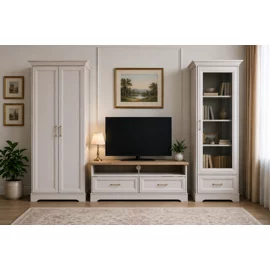 Set Living Flandra, 293x67.5x197 h cm, Pal Melaminat/MDF Casmir/Stejar Mauvella