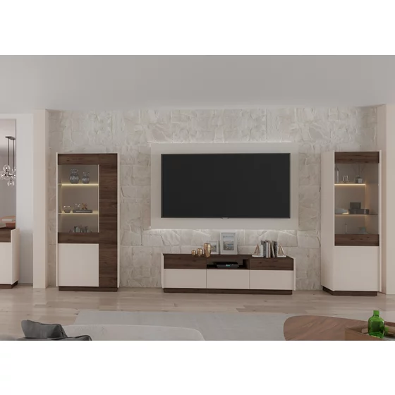 Set Living Kobe B, 3 Piese, Pal Melminat, Nuc/Beige picture - 1