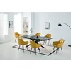 Set Masa Extensibila Cross, 160-200-240x90x76 h cm, Picior Metalic, Blat Ceramic, Negru Sand + 6 Scaune Marek Curry picture - 1