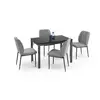 Set Masa Extensibila cu 4 Scaune Hagen 113, 110-170x70x76 cm, Gri/Negru picture - 1