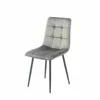 Set Masa Thor Blat Ceramic, Negru/Alb Marmura 140x80x75 + 4 Scaune Madison Gri picture - 4