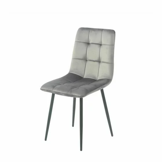 Set Masa Thor Blat Ceramic, Negru/Alb Marmura 140x80x75 + 4 Scaune Madison Gri picture - 4