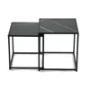 Set Masute de Cafea Duetta, 38x38x41 h cm + 35x35x38 cm, Metal/Pal Melaminat, Negru Marmura picture - 3