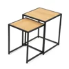 Set Masute de Cafea Duetta, 40x40x50 h cm + 35x35x45 cm, Metal/Pal Melaminat, Stejar Natur picture - 1