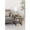 Set Masute de Cafea Duetta, 40x40x50 h cm + 35x35x45 cm, Metal/Pal Melaminat, Stejar Natur picture - 2