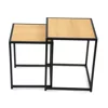 Set Masute de Cafea Duetta, 40x40x50 h cm + 35x35x45 cm, Metal/Pal Melaminat, Stejar Natur picture - 4
