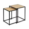 Set Masute de Cafea Duetta, 40x40x50 h cm + 35x35x45 cm, Metal/Pal Melaminat, Stejar Natur picture - 9