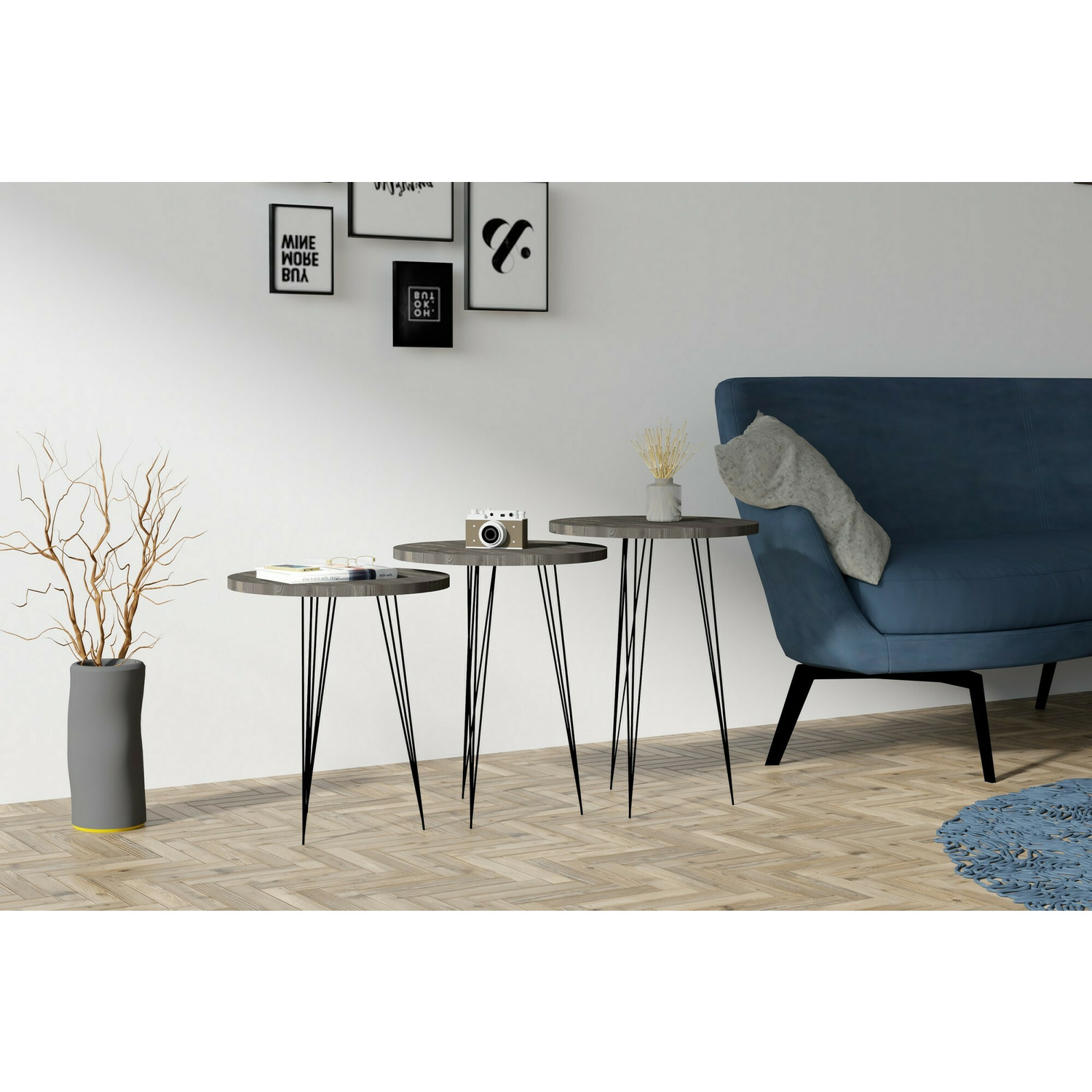Set masute de cafea lucky, 38x47 cm, 38x51 cm, 38x55 cm - nuc