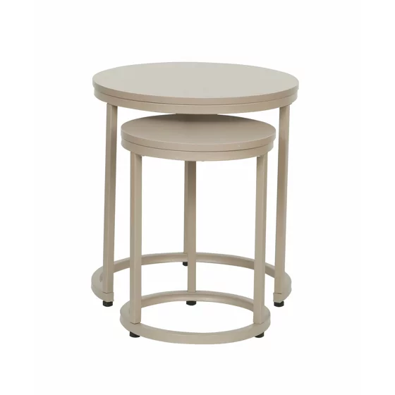 Set Masute de Cafea Nestin, Ø45x48 cm + Ø32x42 cm, Metal/MDF, Taupe picture - 6