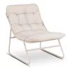 Set Mobilier De Gradina Nikea, Beige/Perne Gri Deschis, 2 Fotolii + Masuta, 70x105x90 cm, Metal/Stofa picture - 4