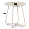 Set Mobilier De Gradina Nikea, Beige/Perne Gri Deschis, 2 Fotolii + Masuta, 70x105x90 cm, Metal/Stofa picture - 7