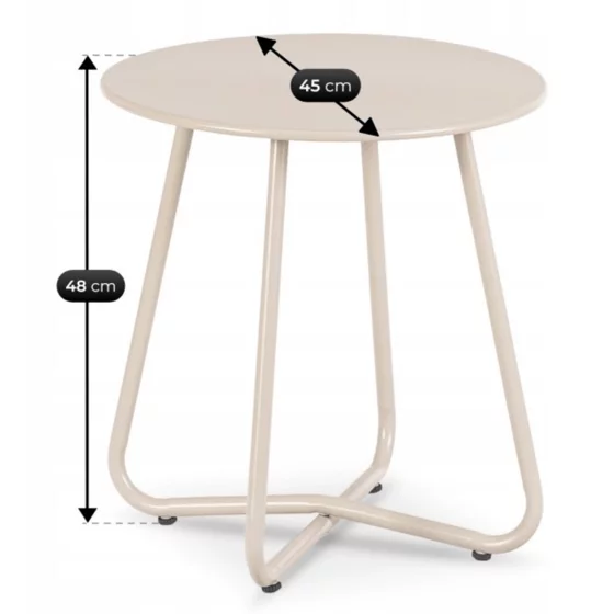 Set Mobilier De Gradina Nikea, Beige/Perne Gri Deschis, 2 Fotolii + Masuta, 70x105x90 cm, Metal/Stofa picture - 7