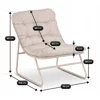 Set Mobilier De Gradina Nikea, Beige/Perne Gri Deschis, 2 Fotolii + Masuta, 70x105x90 cm, Metal/Stofa picture - 8