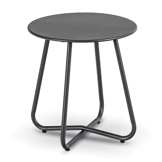 Set Mobilier De Gradina Nikea, Negru/Perne Gri, 2 Fotolii + Masuta, 70x105x90 cm, Metal/Stofa picture - 2