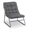 Set Mobilier De Gradina Nikea, Negru/Perne Gri, 2 Fotolii + Masuta, 70x105x90 cm, Metal/Stofa picture - 3
