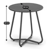 Set Mobilier De Gradina Nikea, Negru/Perne Gri, 2 Fotolii + Masuta, 70x105x90 cm, Metal/Stofa picture - 5