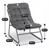 Set Mobilier De Gradina Nikea, Negru/Perne Gri, 2 Fotolii + Masuta, 70x105x90 cm, Metal/Stofa picture - 6