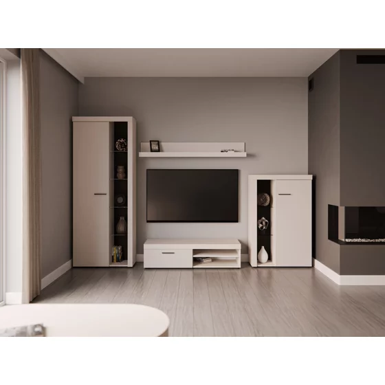 Set Mobilier Rumba, 270x40x190 h cm, Pal Melaminat, Beige Nisip picture - 3