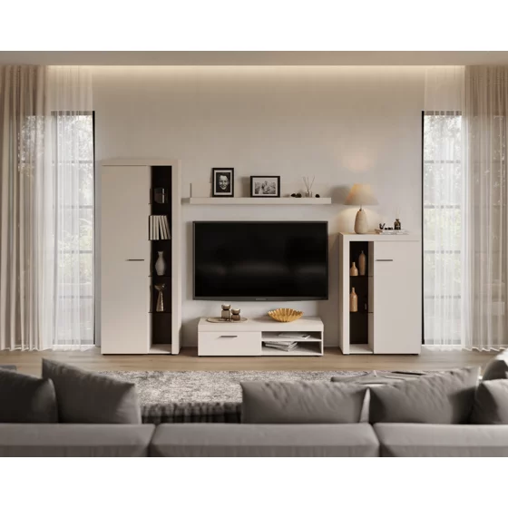 Set Mobilier Rumba, 270x40x190 h cm, Pal Melaminat, Beige Nisip picture - 5