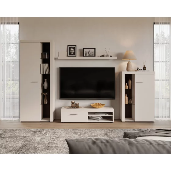 Set Mobilier Rumba, 270x40x190 h cm, Pal Melaminat, Beige Nisip picture - 1