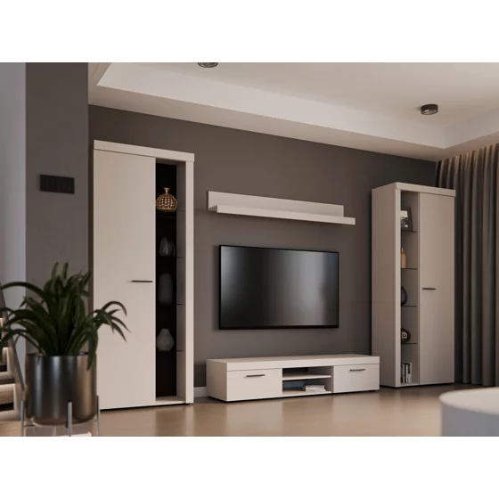 Set Mobilier Rumba XL, 300x40x190 h cm, Pal Melaminat, Beige Nisip picture - 2