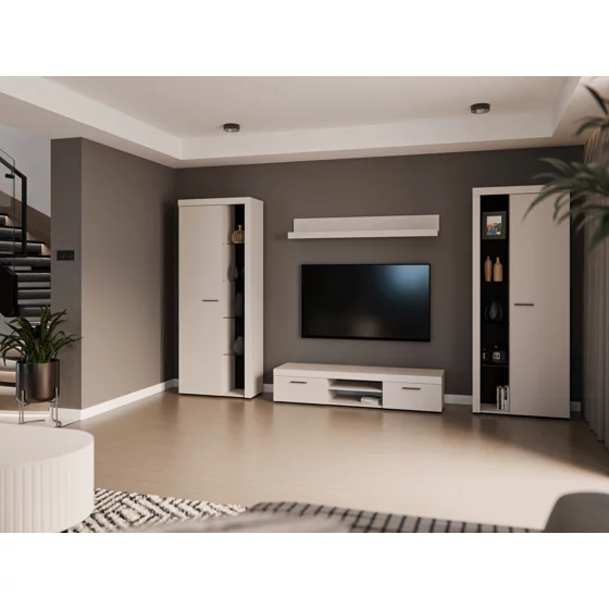 Set Mobilier Rumba XL, 300x40x190 h cm, Pal Melaminat, Beige Nisip picture - 3