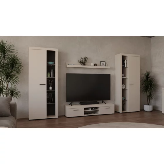 Set Mobilier Rumba XL, 300x40x190 h cm, Pal Melaminat, Beige Nisip picture - 5