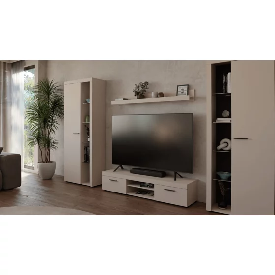 Set Mobilier Rumba XL, 300x40x190 h cm, Pal Melaminat, Beige Nisip picture - 6