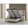 Set Pat Tapitat cu spatiu de depozitare si noptiere Jardel, 160x200 cm, Lampi Led, Crem picture - 4
