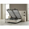 Set Pat Tapitat cu spatiu de depozitare si noptiere Jardel, 180x200 cm, Lampi Led, Crem picture - 3